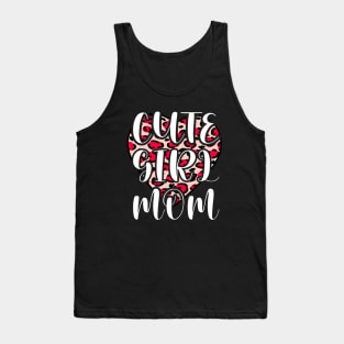 Cute Girl Mom Leopard Heart Mother's Day Girl Mama Mom Tank Top